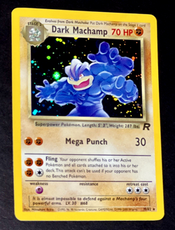 Pokemon DARK MACHAMP Team Rocket HOLO Misprint INSUFFICIENT INK ERROR Card 10/82 - Image 2