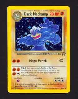 Pokemon DARK MACHAMP Team Rocket HOLO Misprint INSUFFICIENT INK ERROR Card 10/82 - Image 5