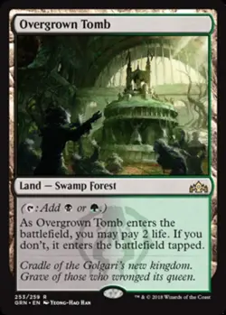 1x Overgrown Tomb - Foil Light Play, English Guilds of Ravnica MTG Magic - Image 1