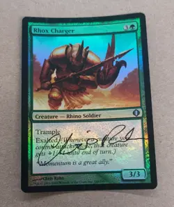 UNPLAYED SIGNED FOIL Rhox Charger Shards of Alara NM MTG CHRIS RAHN EDH CUBE - Image 1