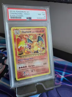 POKEMON | CHARIZARD 11/108 | EVOLUTIONS 2016 HOLO RARE | PSA GRADED 8 NM-MT - Image 1