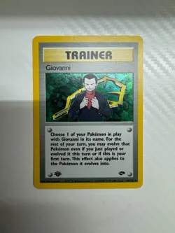 Pokemon TCG Giovanni Trainer Holo 18/132 - 1st Edition - Gym Challenge - WOTC - Image 1