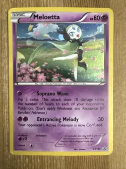 Meloetta - 2017 XY193 Pokemon Black Star Promo Rare Cosmos Holo - DMG - Image 1
