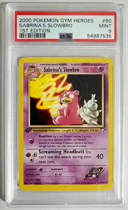 1st EDITION - Pokemon: GYM HEROES #60/132 - Sabrina's Slowbro - PSA 9 MINT - Image 1