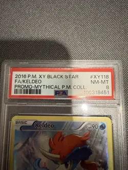 2016 POKEMON XY BLACK STAR PROMO MYTHICAL POKEMON FULL ART/KELDEO PSA 8 - Image 3