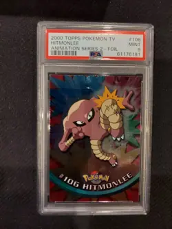 PSA 9 Hitmonlee Foil Topps Pokemon Animation Series 2 - Image 1
