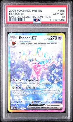 2025 POKEMON PRE EN-PRISMATIC EVOLUTIONS #155 ESPEON EX PSA 10 - Image 1
