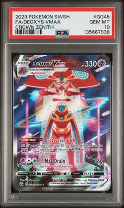 2023 POKEMON SWORD & SHIELD CROWN ZENITH #GG45 FULL ART/DEOXYS VMAX PSA 10 - Image 1