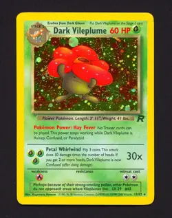 Pokemon DARK VILEPLUME Team Rocket INSUFFICIENT INK ERROR Holo Misprint 13/82 EX - Image 4