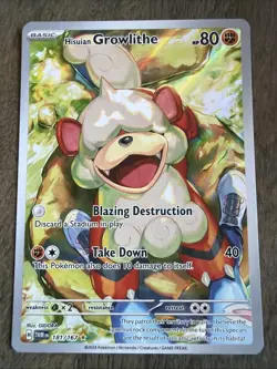 Pokemon TCG Hisuian Growlithe #181/167 Twilight Masquerade Illustration Rare - Image 1