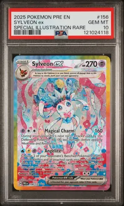 2025 POKEMON PRE EN-PRISMATIC EVOLUTIONS #156 SYLVEON EX PSA 10 - Image 1