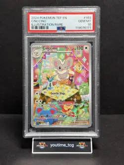 2024 Pokemon Tef En-Temporal Forces Illustration Rare Cinccino #183 PSA 10 - Image 1