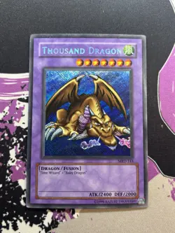 Yugioh Thousand Dragon MRD-143 Secret Rare Unlimited REVERSE FOIL ERROR MP - Image 1