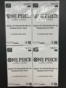 One Piece TCG: Legacy of the Master OP-12 Release Event SEALED x4 English Packs - Image 1