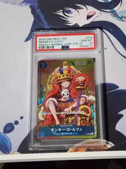2023 ONE PIECE JPN PROMOS WEEKLY SHONEN JUMP-ISSUE 36-37 MONKEY D. LUFFY PSA 10 - Image 1