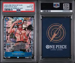 2025 One Piece Op13 Carrying His Will Portgas D Ace Manga Alt Art English PSA 10 - Image 3