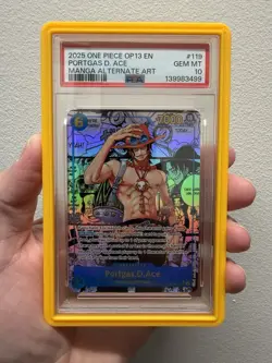 2025 One Piece Op13 Carrying His Will Portgas D Ace Manga Alt Art English PSA 10 - Image 4