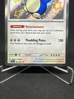 Pokemon TCG Snorlax Baby Shiny Vault Rare Holo Card 202/091 S&V Paldean Fates - Image 4
