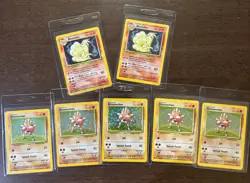 Hitmonchan & Ninetales Holo Pokemon Card Lot 7/102 & 12/102 Base Set GOOD/PLAYED - Image 1