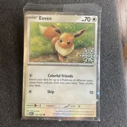Eevee 133/165 (Holiday Calendar) Snowflake Stamp Promo Pokemon Card SEALED - Image 2