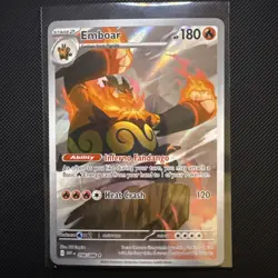 Pokemon TCG Scarlet & Violet White Flare Emboar Illustration Rare Card 098/086 - Image 1