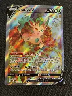 Leafeon V Evolving Skies Alt Art 167/203 Full Art Ultra Rare NM Pokemon Card $$$ - Image 1