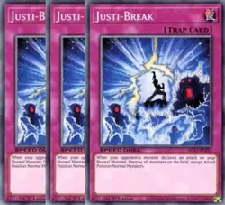 Yugioh - Justi-Break x 3 - 1st Edition NM - Plus Free Holographic Card - Image 1