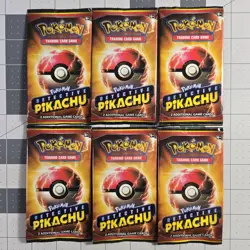 Lot Of 6 Pokemon TCG Detective Pikachu Booster Pack Orange 2 Card - Image 1
