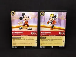 Disney Lorcana Mickey And Minnie Mouse Card Lot Gathering Dancer Enthusiastic - Image 1