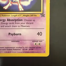 Pokemon TCG Mewtwo #3 WotC Promo Card Vintage 1999 - Image 4
