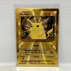 Gold Metal Pikachu 58/102 - Celebrations UPC Promo - Pokemon Card - NM - Image 1