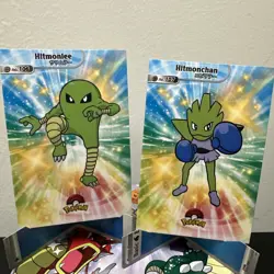 Hitmonlee Hitmonchan Holo Pokemon 2024 Card Database Shiny Set of 2 - Image 1