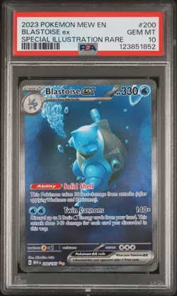 2023 POKEMON MEW EN-151 SPECIAL ILLUSTRATION RARE #200 BLASTOISE EX PSA 10 - Image 1
