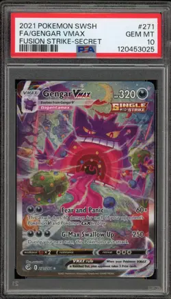 Pokemon Gengar VMAX Fusion Strike Secret Rare Full Alt Art #271 PSA 10 Gem Mint - Image 1