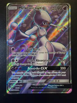 Pokemon Mewtwo GX TCG Full Art Ultra Rare Holo Card 72/73 Shining Legends NM - Image 1