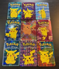 Pokemon Pikachu Rare Vintage Vending Machine Holo prism sticker Nintendo (set) - Image 3