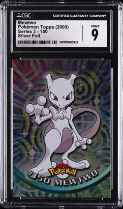 2000 POKEMON TOPPS CHROME SER 3 SILVER HOLO #150 MEWTWO CGC 9 - Image 1