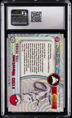 2000 POKEMON TOPPS CHROME SER 3 SILVER HOLO #150 MEWTWO CGC 9 - Image 2