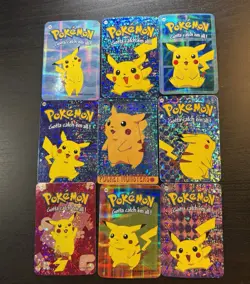 Pokemon Pikachu Rare Vintage Vending Machine Holo prism sticker Nintendo (set) - Image 1