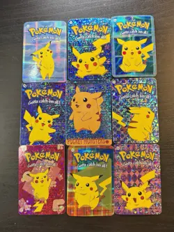 Pokemon Pikachu Rare Vintage Vending Machine Holo prism sticker Nintendo (set) - Image 2