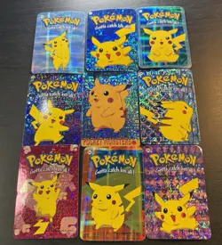 Pokemon Pikachu Rare Vintage Vending Machine Holo prism sticker Nintendo (set) - Image 3