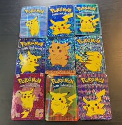 Pokemon Pikachu Rare Vintage Vending Machine Holo prism sticker Nintendo (set) - Image 4