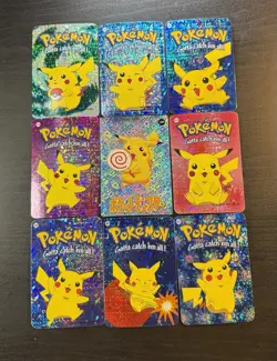 Pokemon Pikachu Rare Vintage Vending Machine Holo prism sticker Nintendo (set) - Image 1