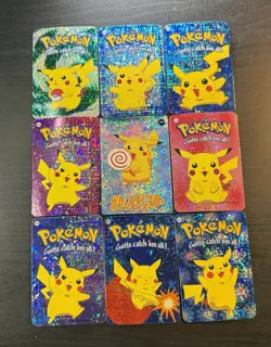 Pokemon Pikachu Rare Vintage Vending Machine Holo prism sticker Nintendo (set) - Image 2