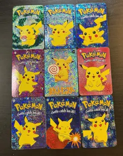 Pokemon Pikachu Rare Vintage Vending Machine Holo prism sticker Nintendo (set) - Image 3