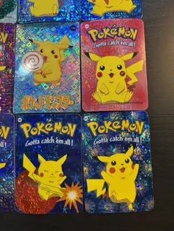 Pokemon Pikachu Rare Vintage Vending Machine Holo prism sticker Nintendo (set) - Image 4