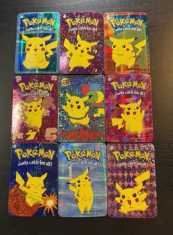Pokemon Pikachu Rare Vintage Vending Machine Holo prism sticker Nintendo (set) - Image 1