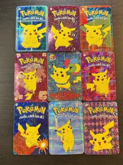 Pokemon Pikachu Rare Vintage Vending Machine Holo prism sticker Nintendo (set) - Image 2