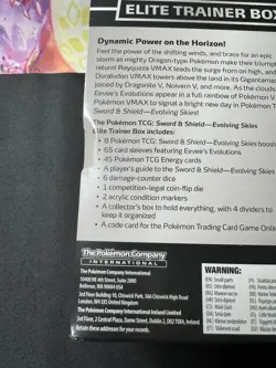 Pokemon TCG Sword & Shield Evolving Skies ETB NEW Sealed Elite Trainer Box - Image 5