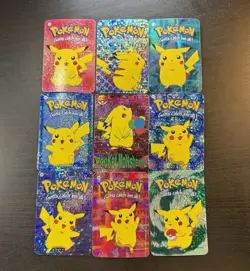 Pokemon Pikachu Rare Vintage Vending Machine Holo prism sticker Nintendo (set) - Image 1